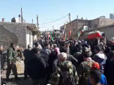 فيديو : لقطات من تشييع جثامين شهداء حضر 